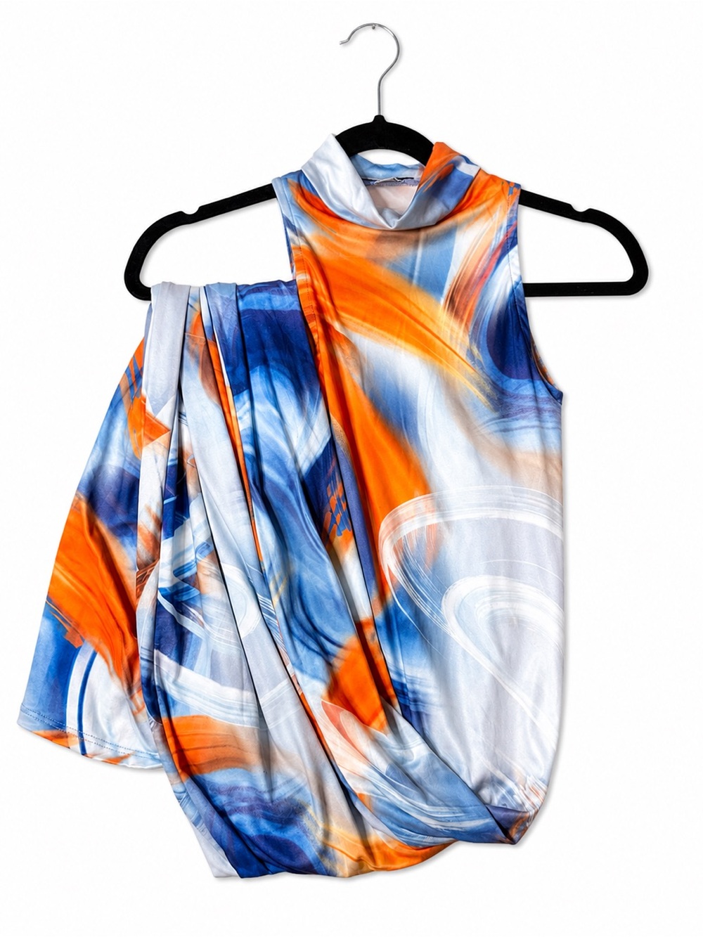 NWOT Fashion Nova St. Lucia Abstract Print Mock Neck Maxi Bodycon Dress XS